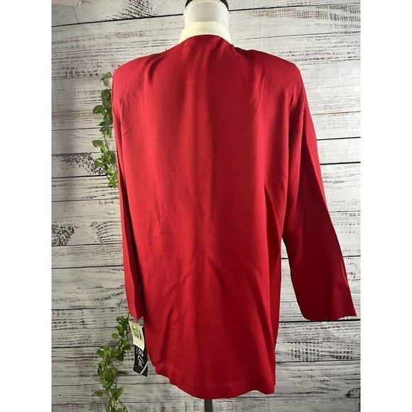 Vintage 90's Y2K Michael B Ltd. Vest Jacket 1pc size 10 Petite Red Gold Jewels - Picture 14 of 15